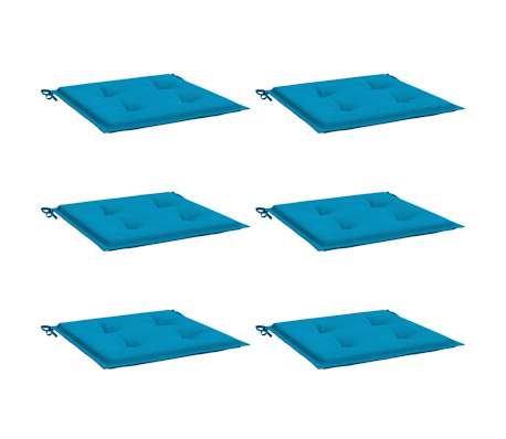 vidaXL Gartenstuhl-Kissen 6 Stk. Blau 40x40x4 cm Oxford-Gewebe