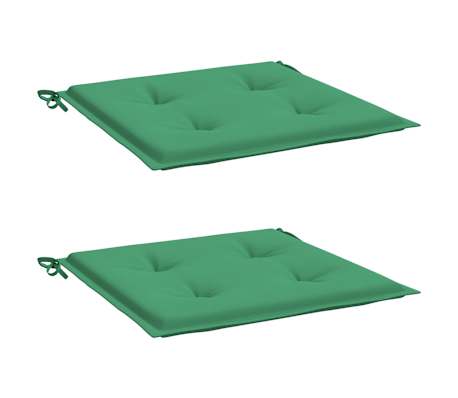 vidaXL ガーデンチェアクッション 2点 グリーン 40x40x3cm オックスフォードファブリック