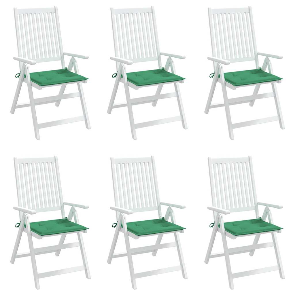 vidaXL Tuinstoelkussens 6 st 40x40x3 cm oxford stof groen, foto 2
