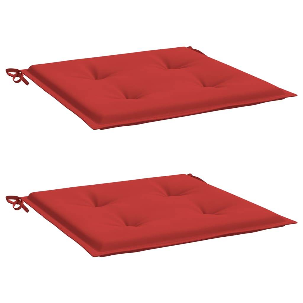 vidaXL Jastuci za vrtne stolice 2 kom crveni 40 x 40 x 3 cm od tkanine