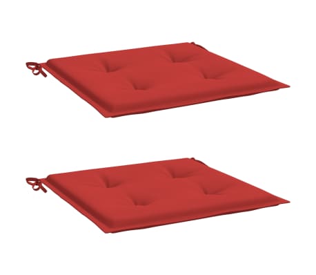 vidaXL Coussins de chaise de jardin 2 pcs rouge 40x40x3cm tissu oxford