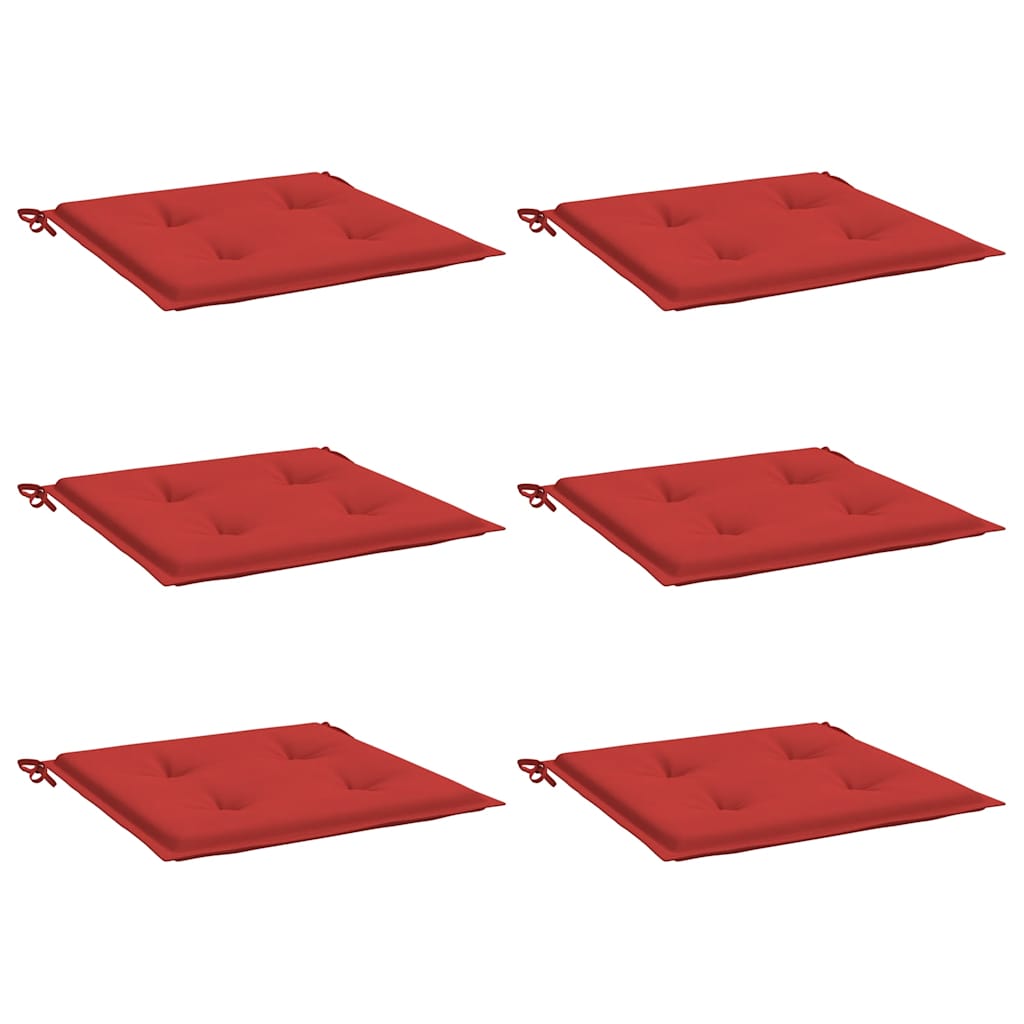 vidaXL Tuinstoelkussens 6 st 40x40x4 cm oxford stof rood afbeelding