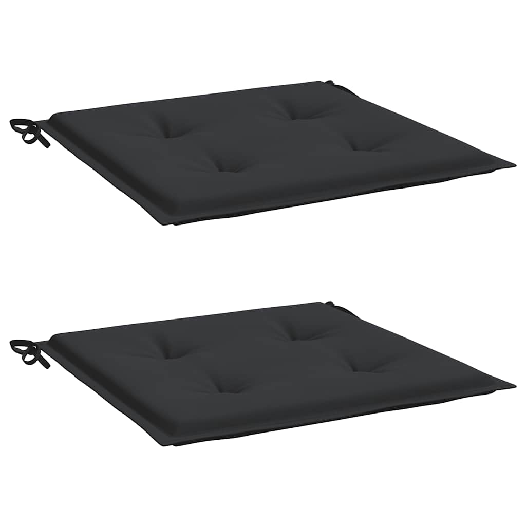 vidaXL Tuinstoelkussens 2 st 40x40x4 cm oxford stof zwart afbeelding