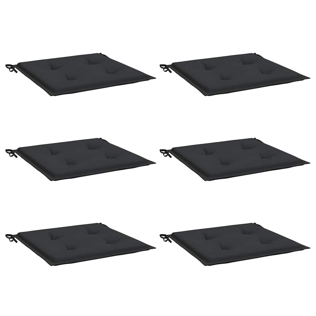 vidaXL Tuinstoelkussens 6 st 40x40x3 cm oxford stof zwart, foto 4