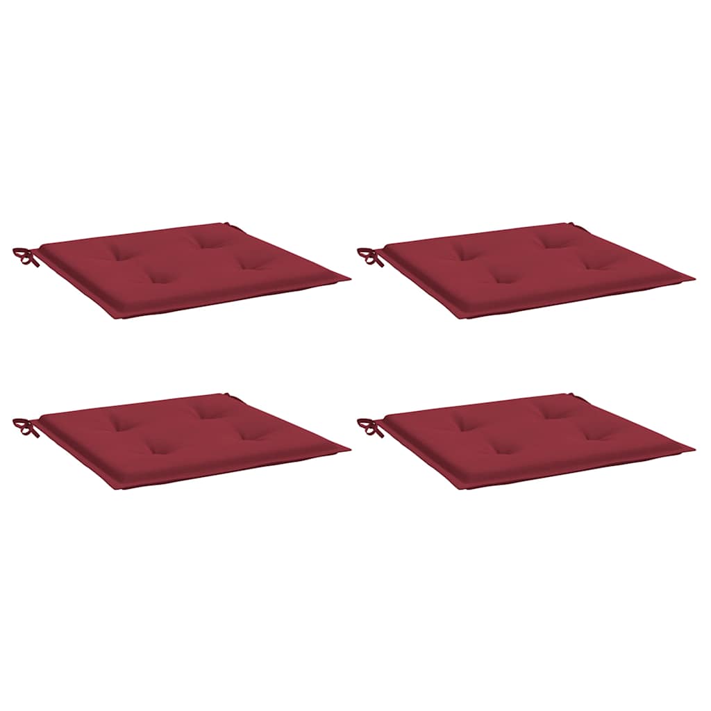 

vidaXL Tuinstoelkussens 4 st 40x40x3 cm stof wijnrood