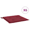 vidaXL aiatooli istmepadjad 6 tk, veinipunane, 40x40x3 cm, kangas