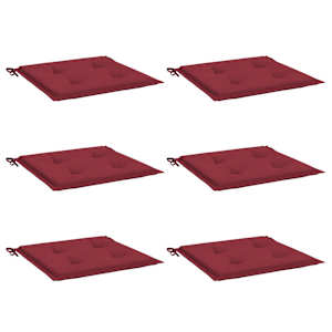 vidaXL Patio Chair Cushions 6 pcs Wine Red 15.7x15.7x1.6" Oxford Fabric