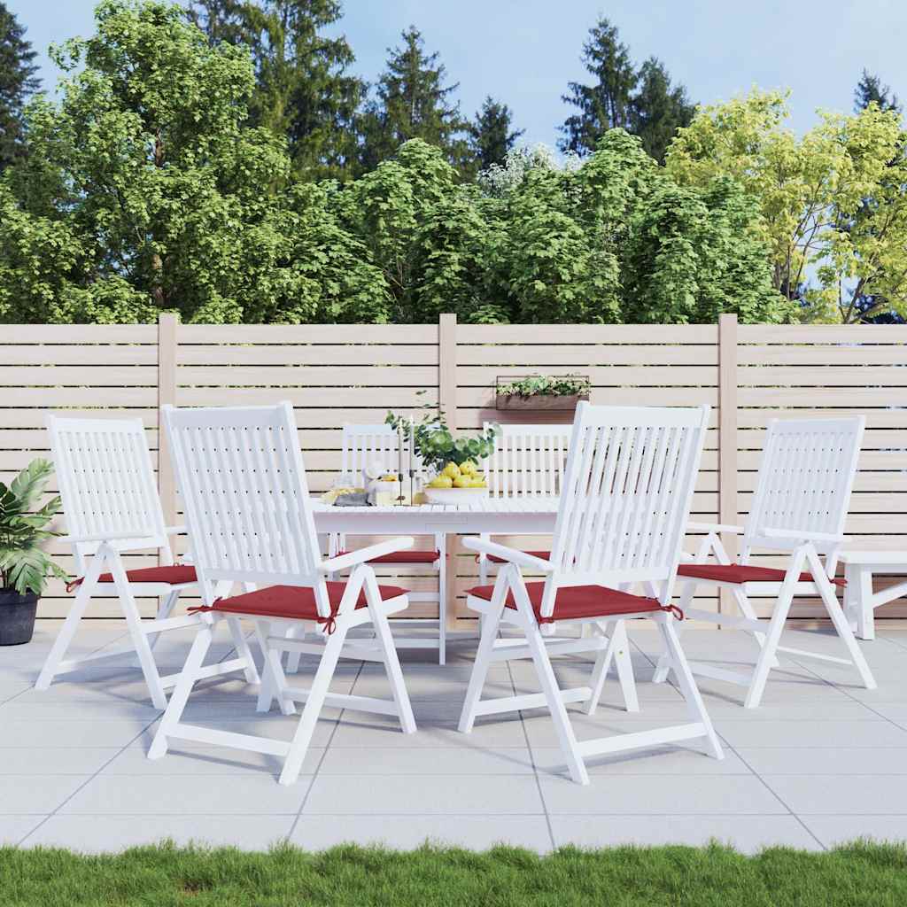 vidaXL Perne scaune grădină 6 buc. roșu vin 40x40x4 cm țesătură Oxford