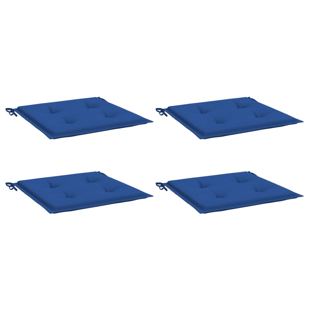 vidaXL Coussins de chaise de jardin 4 pcs bleu royal 40x40x3 cm