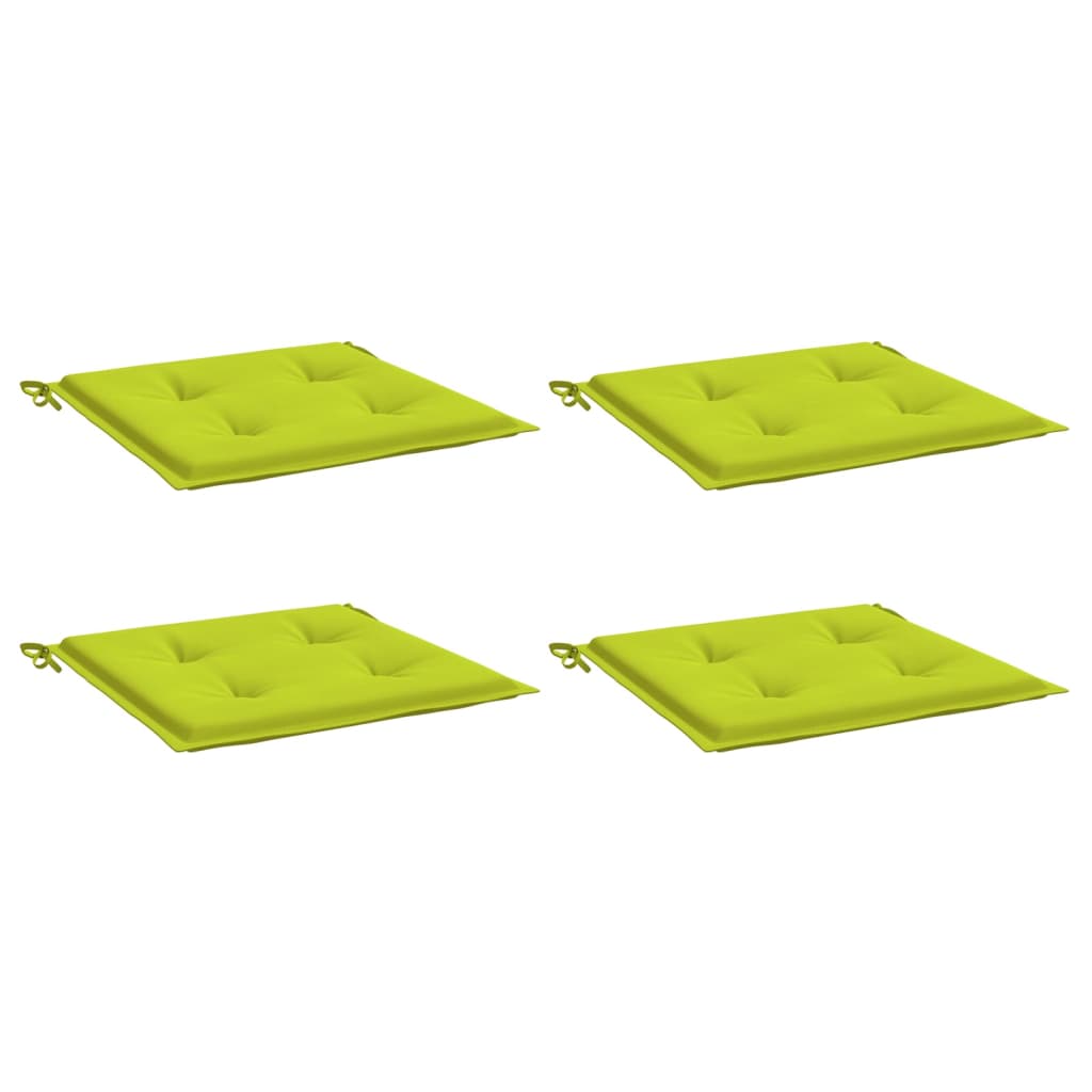 vidaXL Coussins de chaise de jardin 4 pcs vert vif 40x40x3 cm