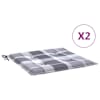 vidaXL aiatooli istmepadjad 2 tk, hall ruudumuster 40x40x3 cm kangas