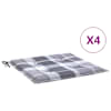 vidaXL aiatooli istmepadjad 4 tk, hall ruudumuster 40x40x3 cm kangas