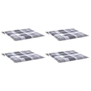 vidaXL Coussins de chaise de jardin lot de 4 carreaux gris 40x40x4 cm