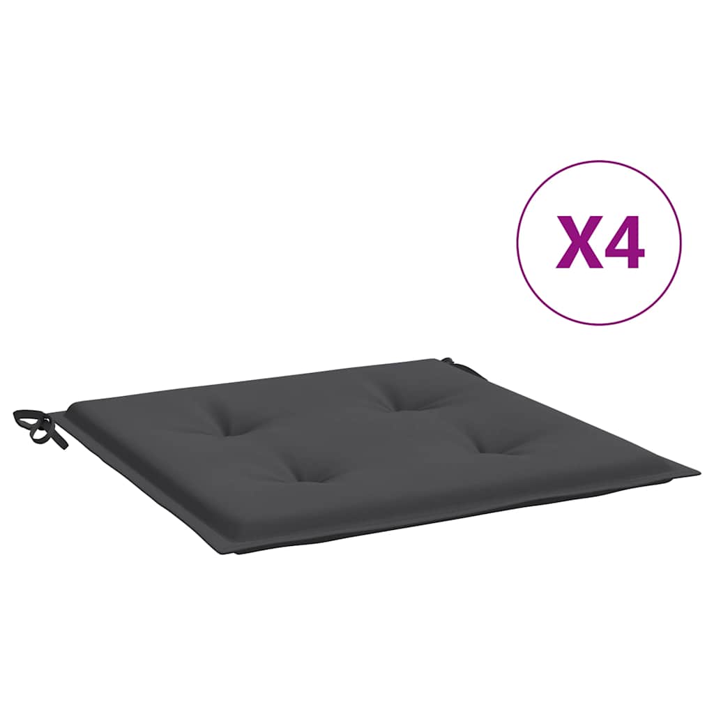 vidaXL Podušky na zahradní židli 4 ks antracitové 50x50x4 cm oxford