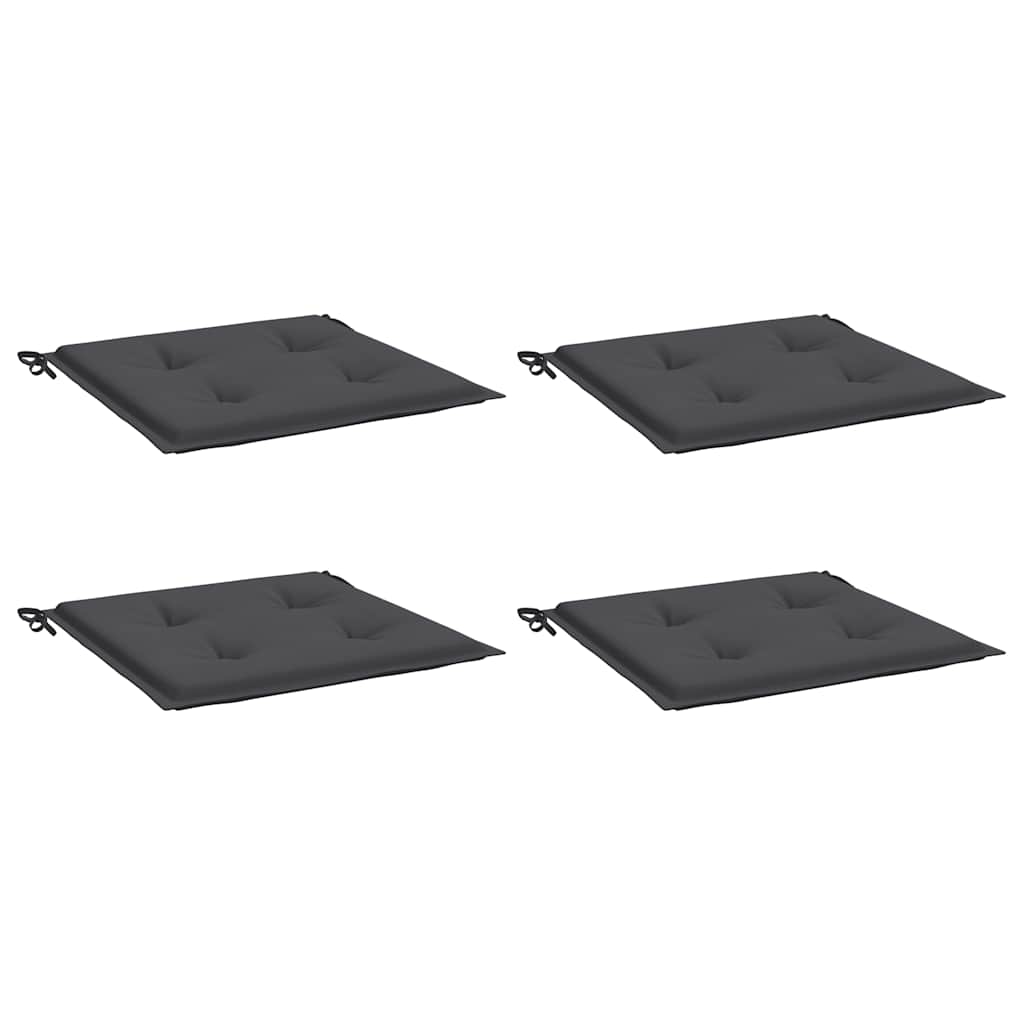 

vidaXL Tuinstoelkussens 4 st 50x50x3 cm stof antracietkleurig