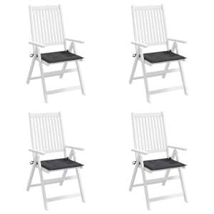 Podušky na zahradní židli 4 ks antracitové 50x50x4 cm oxford - obrázek 4