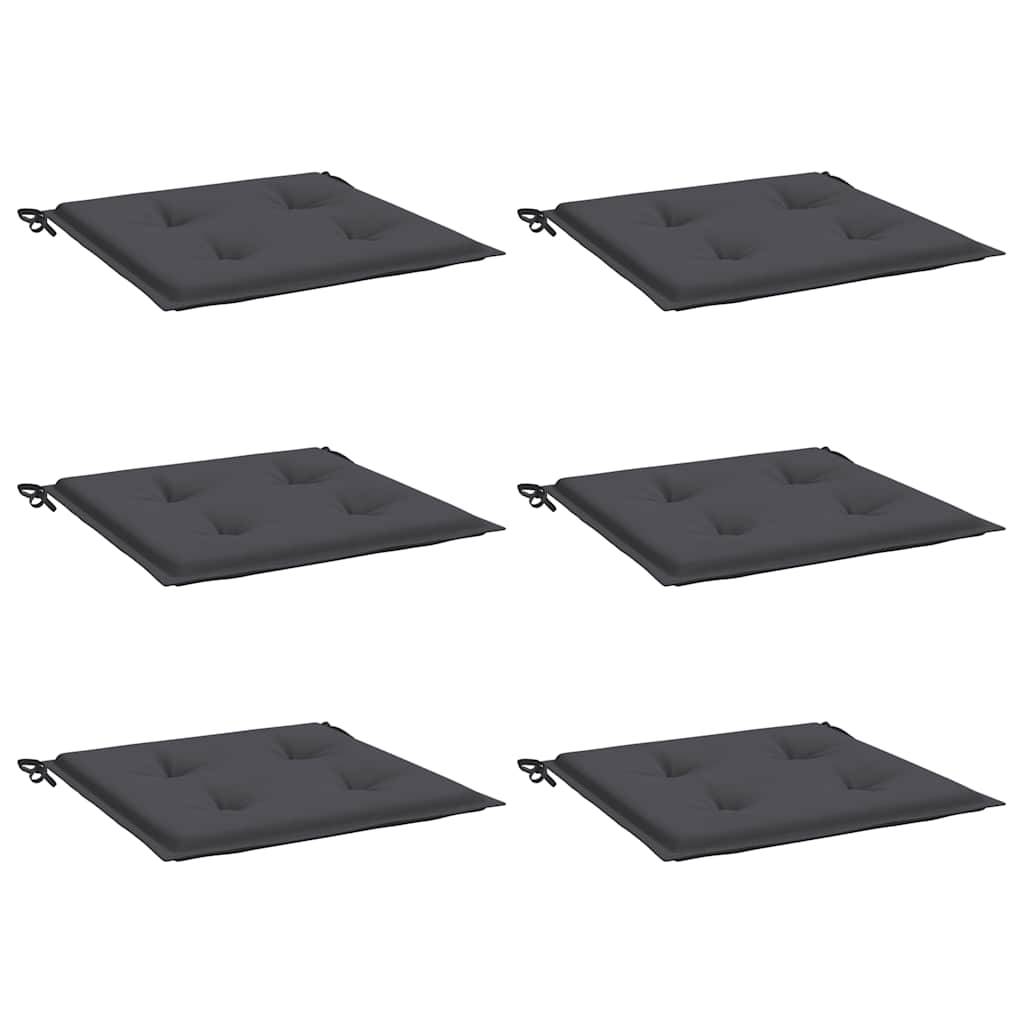 

vidaXL Tuinstoelkussens 6 st 50x50x3 cm stof antracietkleurig