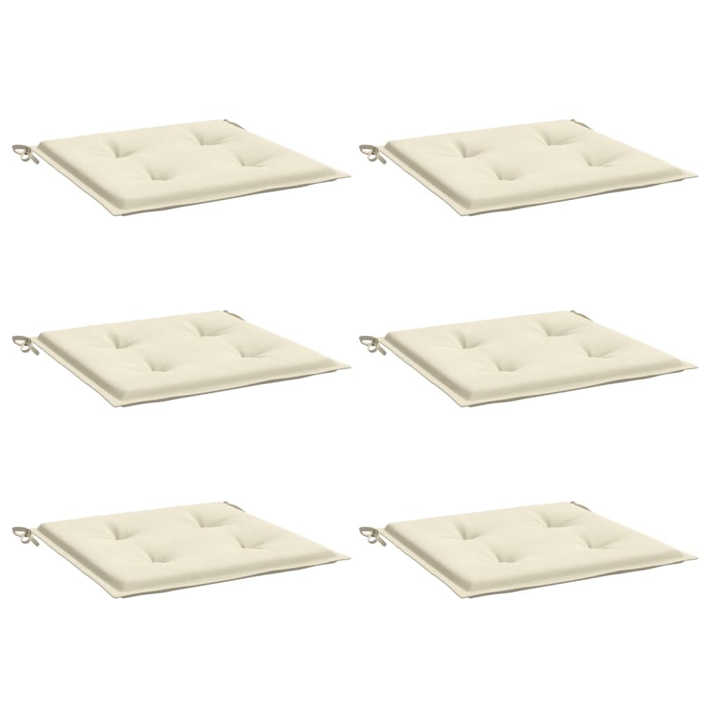 

vidaXL Tuinstoelkussens 6 st 50x50x3 cm stof crèmekleurig