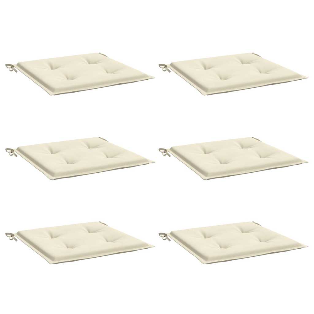 vidaXL Tuinstoelkussens 6 st 50x50x3 cm oxford stof crèmekleurig, foto 4