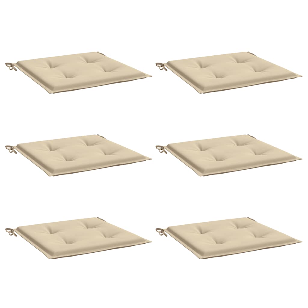 

vidaXL Tuinstoelkussens 6 st 50x50x3 cm stof beige