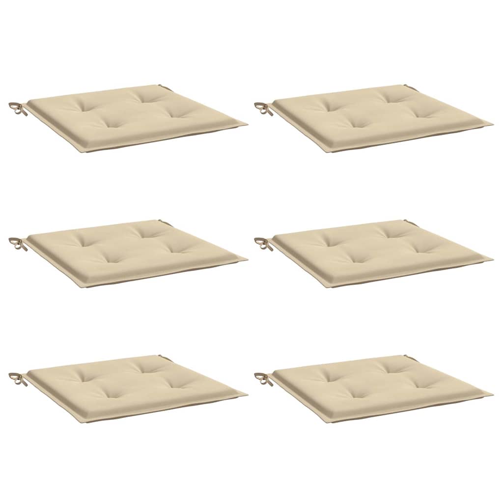 vidaXL Tuinstoelkussens 6 st 50x50x3 cm oxford stof beige, foto 4