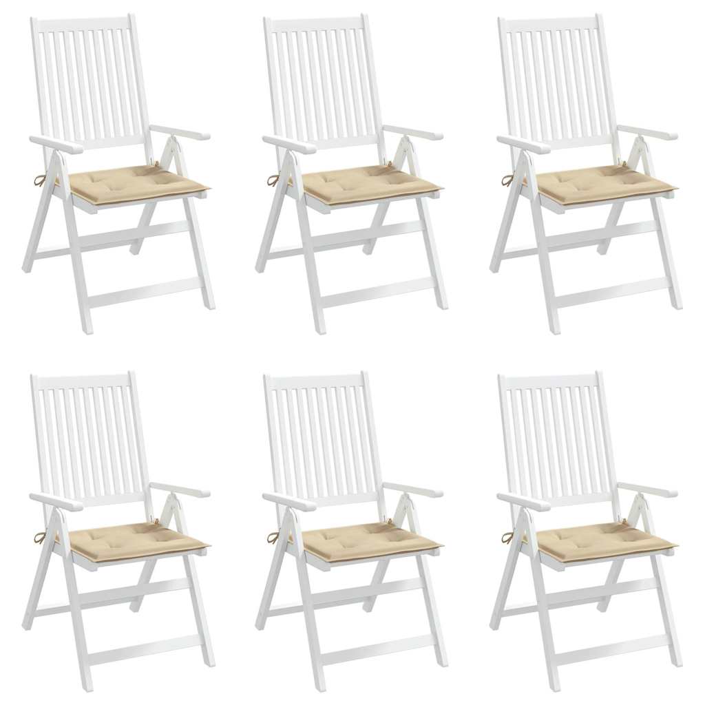 vidaXL Tuinstoelkussens 6 st 50x50x3 cm oxford stof beige, foto 2
