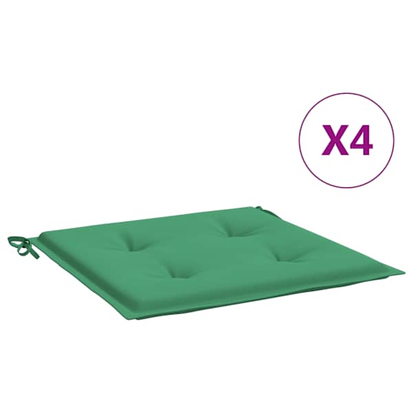 vidaXL aiatooli istmepadjad 4 tk, roheline, 50 x 50 x 4 cm, kangas