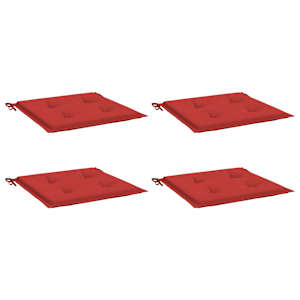 Podušky na zahradní židli 4 ks červené 50x50x3 cm látka oxford - obrázek 3