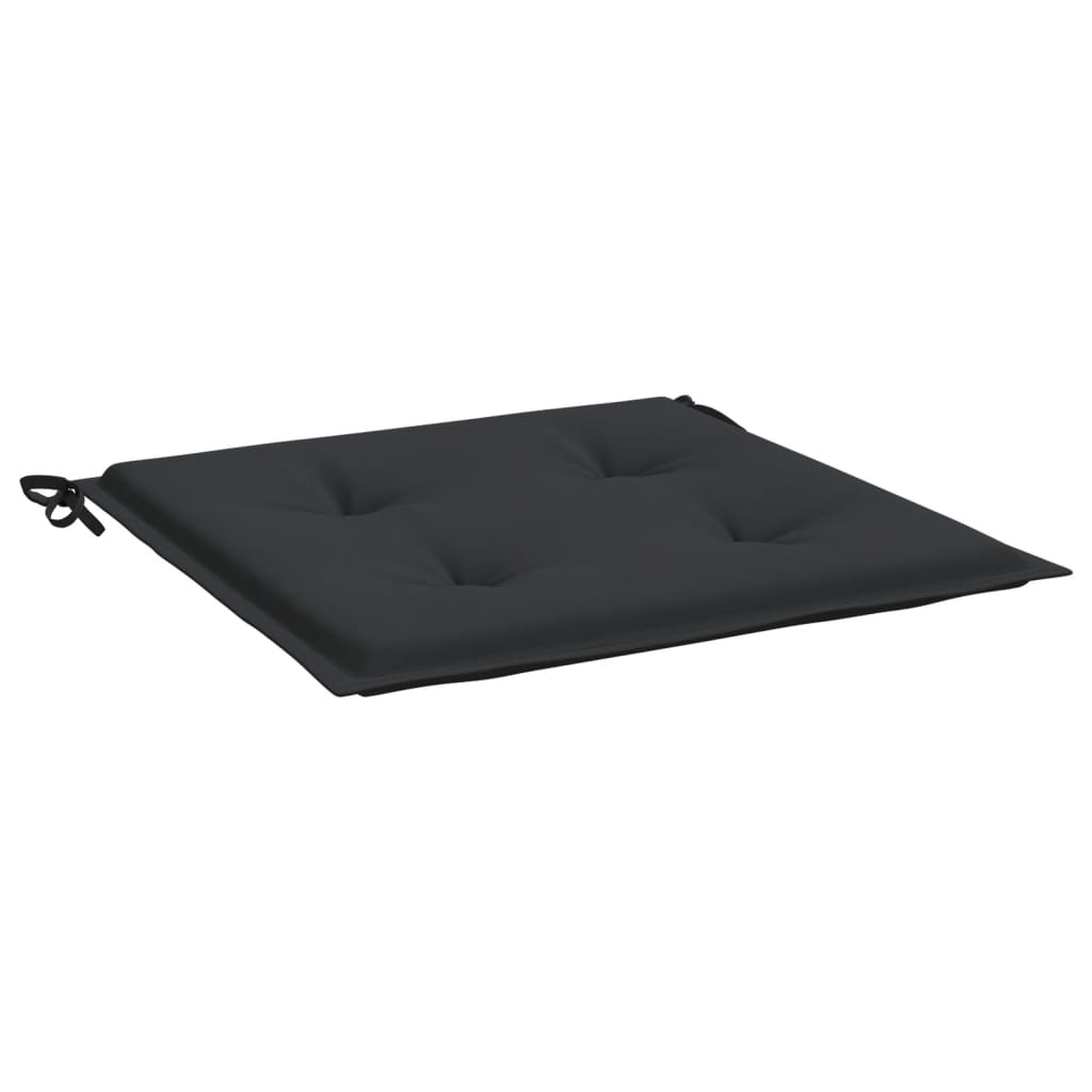 vidaXL Sodo kėdės pagalvėlės, 4vnt., juodos, 50x50x3cm, audinys