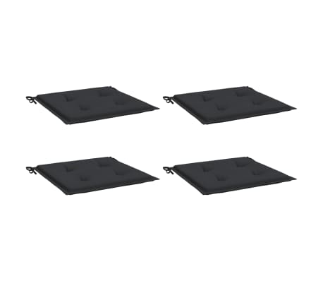 vidaXL Coussins de chaise de jardin 4 pcs noir 50x50x3 cm tissu oxford