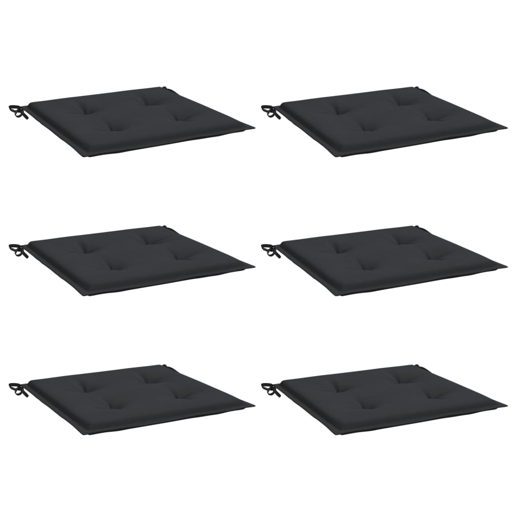vidaXL Perne scaune grădină 6 buc. negru 50x50x3 cm țesătură Oxford