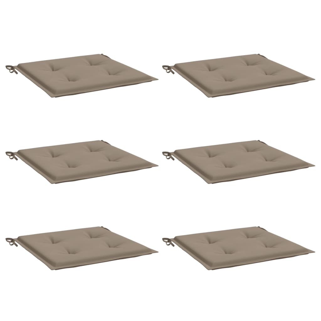 

vidaXL Tuinstoelkussens 6 st 50x50x3 cm stof taupe