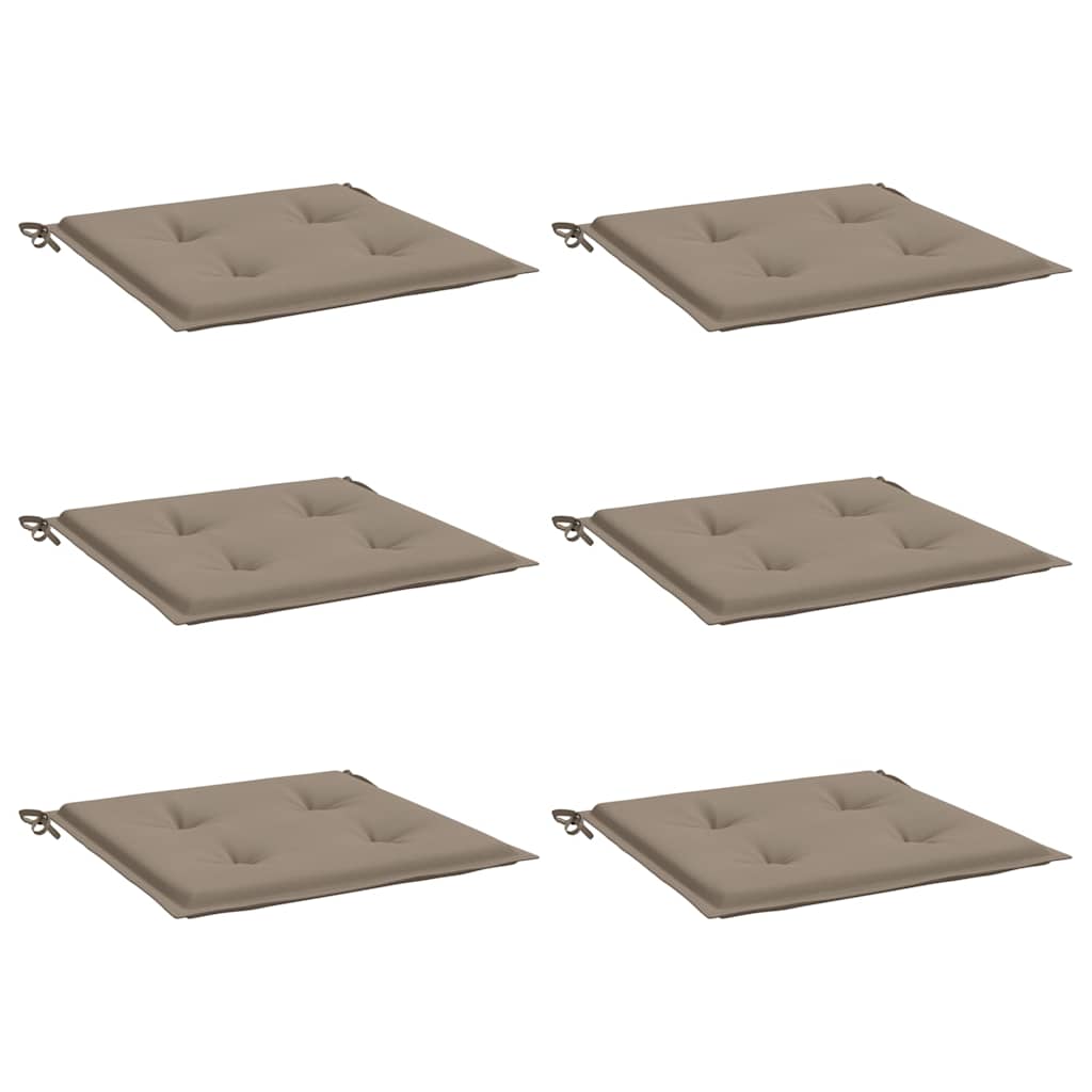vidaXL Tuinstoelkussens 6 st 50x50x3 cm oxford stof taupe, foto 4