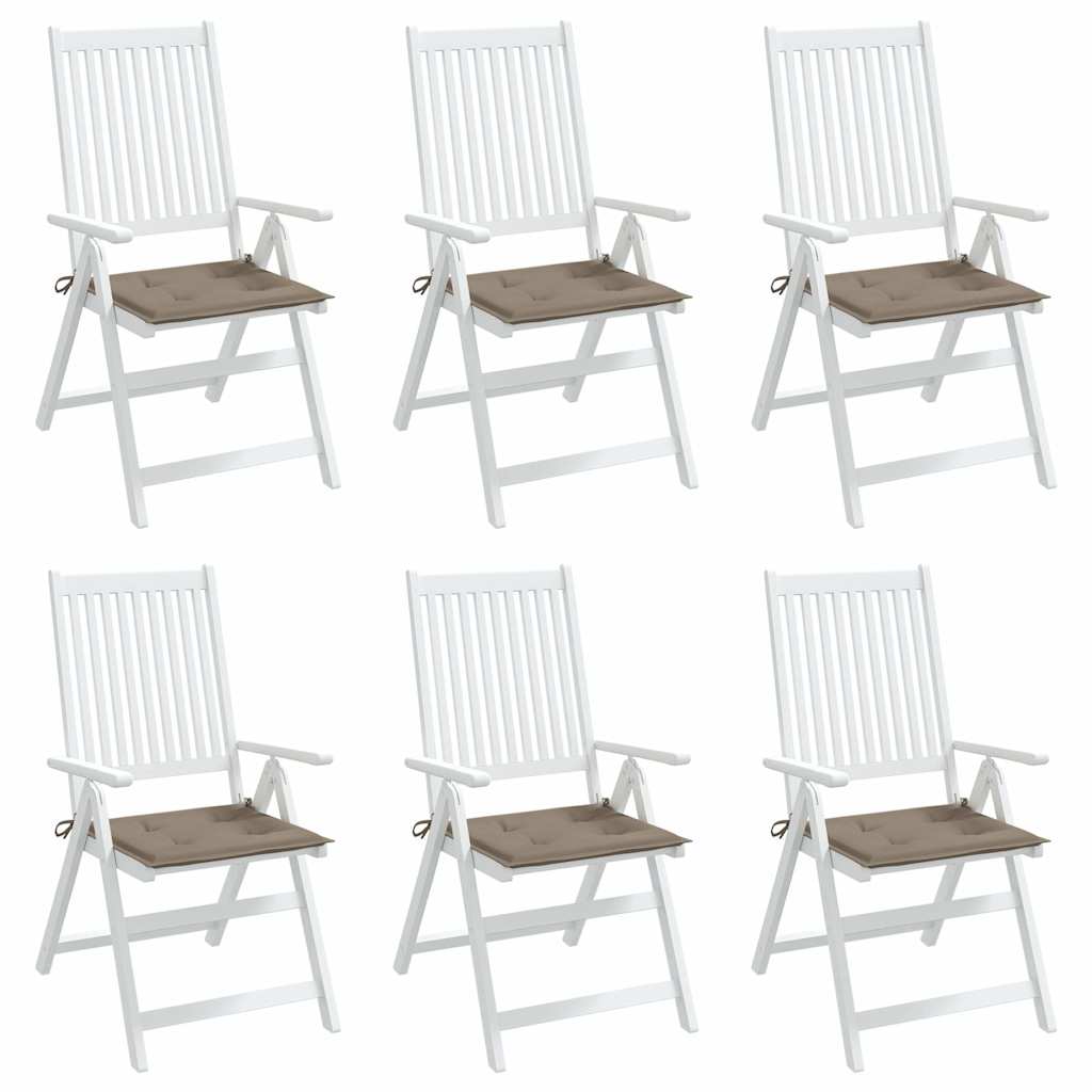 vidaXL Tuinstoelkussens 6 st 50x50x3 cm oxford stof taupe, foto 2