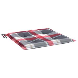 Podušky na zahradní židli 6ks červené kárované 50x50x3cm oxford - obrázek 5