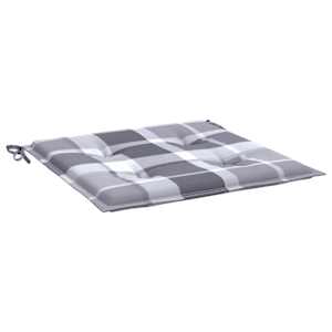 Podušky na zahradní židli 4 ks šedé kárované 50x50x4 cm oxford - obrázek 5