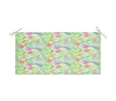 vidaXL Coussin de banc de jardin motif de feuilles 100x50x3 cm