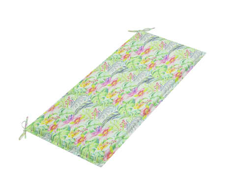 vidaXL Coussin de banc de jardin motif de feuilles 120x50x3 cm