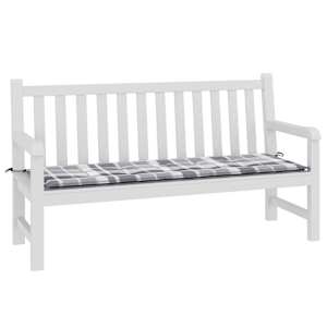 vidaXL Μαξιλάρι για Παγκάκι Κήπου Γκρι Καρό 150x50x4 εκ. Υφασμάτινο