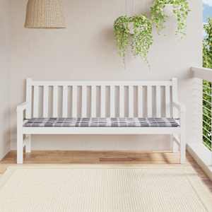 Poduška na zahradní lavici šedá károvaná 180x50x3 cm oxford - obrázek 1