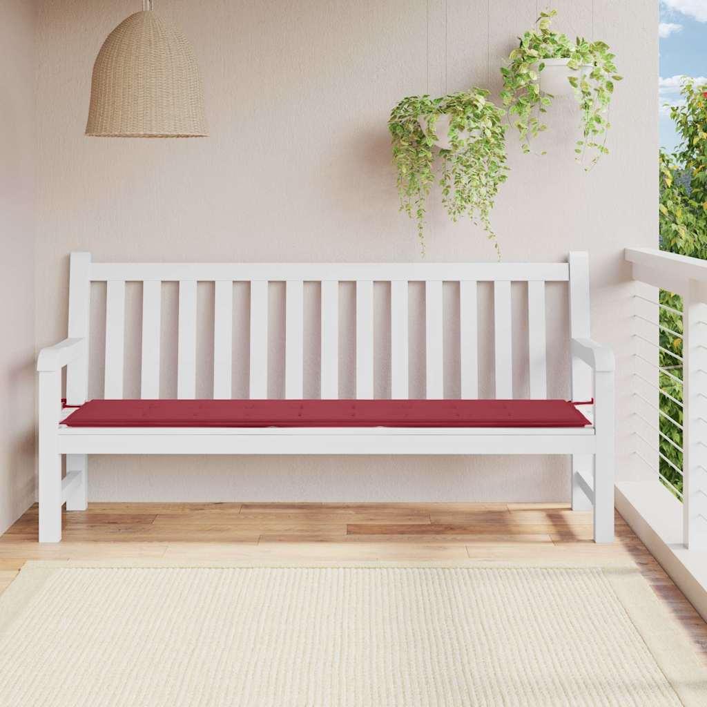 Hynde Til Havebænk Oxfordstof - Vinrød / 200 x 50 x 3 cm