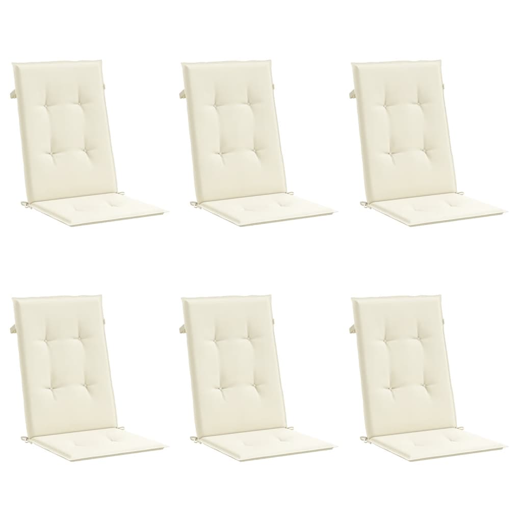 

vidaXL Tuinstoelkussens 6 st 120x50x3 cm crèmekleurig