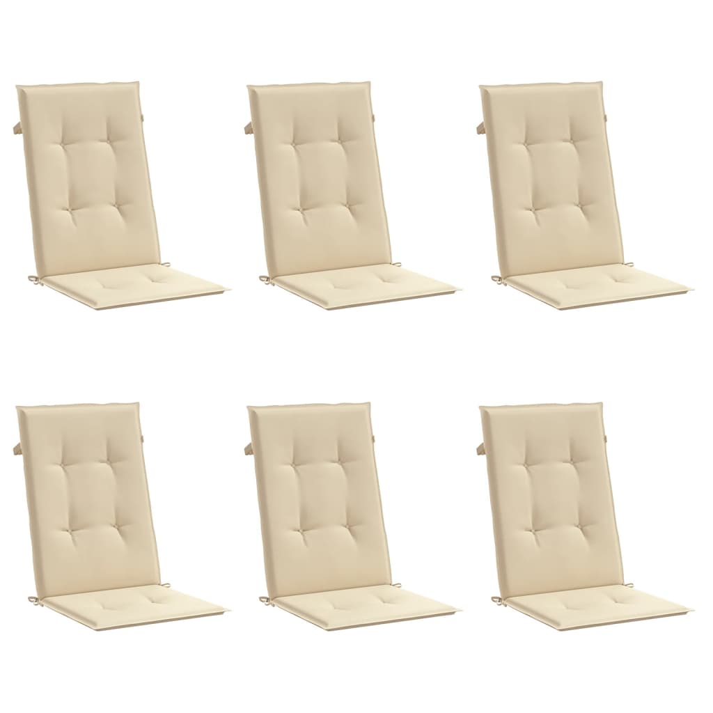 

vidaXL Tuinstoelkussens 6 st 120x50x3 cm beige