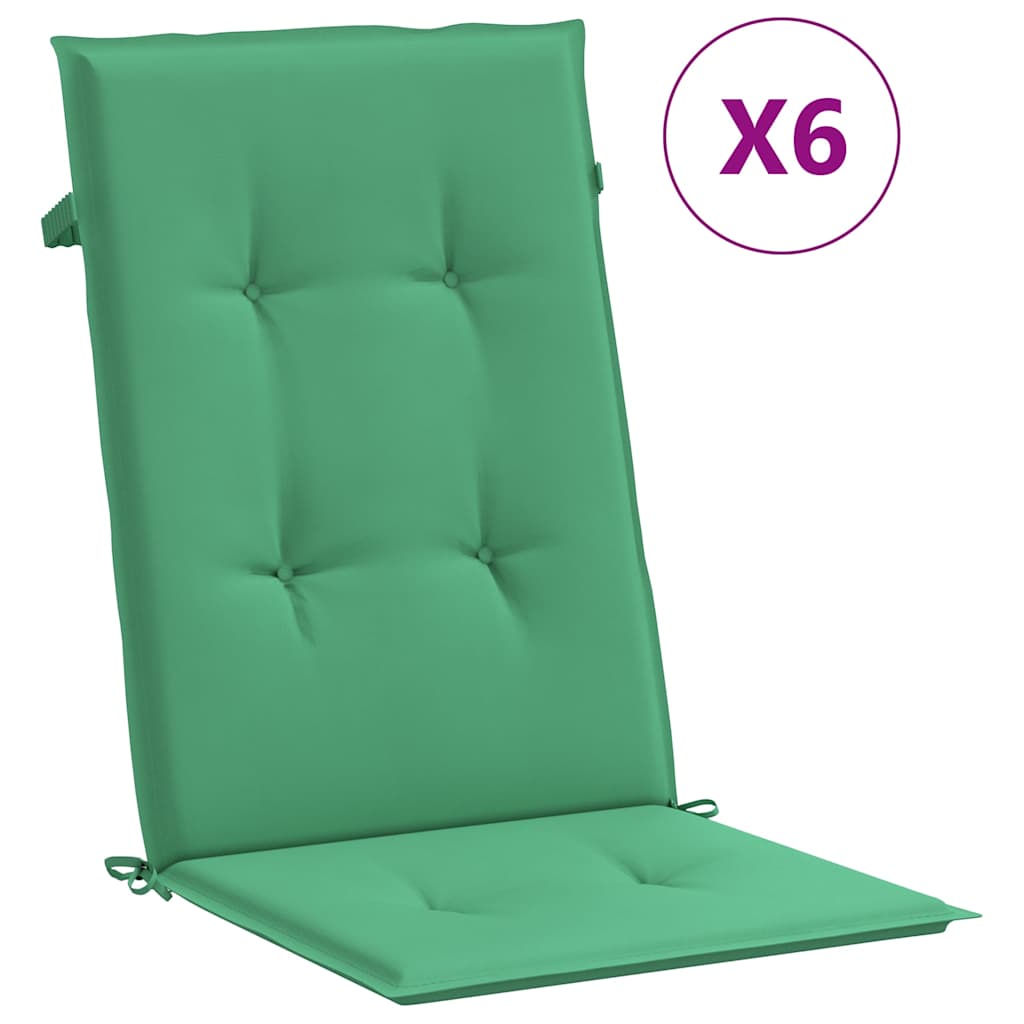 vidaXL Podložky na záhradné stoličky, vysoké operadlo 6 ks 120x50x3 cm