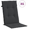 vidaXL k&otilde;rge seljatoega toolipadjad 6 tk, must, 120x50x3 cm, kangas