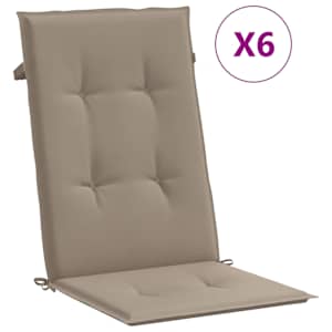 vidaXL k&otilde;rge seljatoega toolipadjad 6 tk pruunikas 120x50x3 cm, kangas