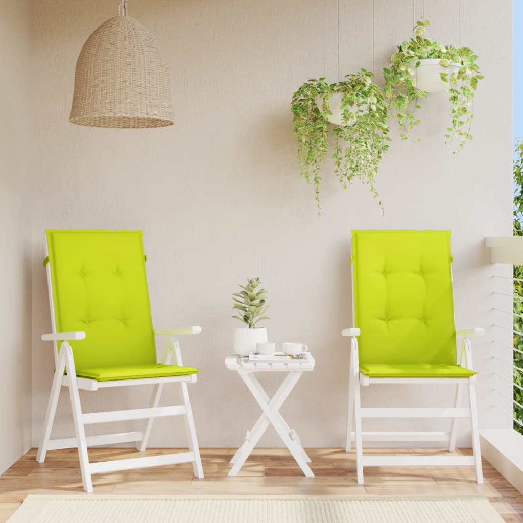 vidaXL Perne pentru scaun de grădină, 2 buc., verde aprins 120x50x4 cm