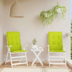 Blazine za vrtne stole 2 kosa svetlo zelene 120x50x3 cm blago