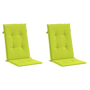 vidaXL Coj&iacute;n silla de jard&iacute;n respaldo alto 2 uds tela verde 120x50x3cm