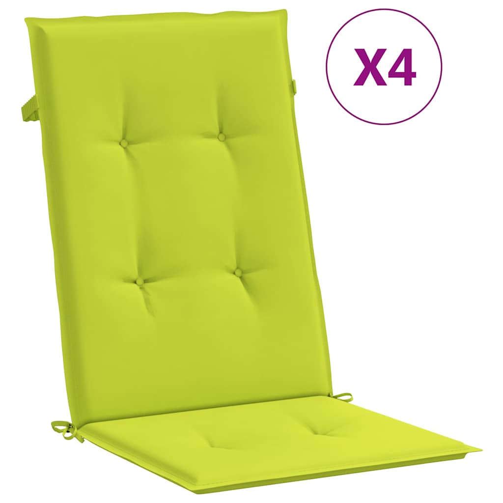 vidaXL Podložky na záhradné stoličky, vysoké operadlo 4 ks 120x50x3 cm